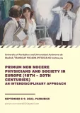 International Conference: Primum non nocere. Physicians and Society in Europe International Conference: Primum non nocere. Physicians and Society in Europe